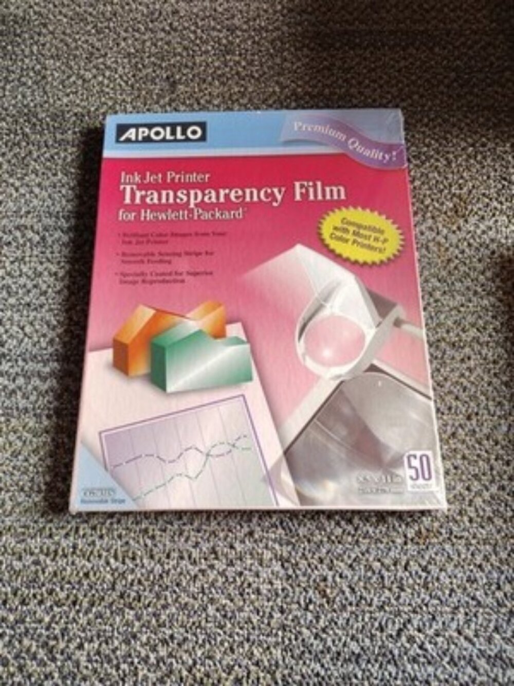 Apollo Inkjet Printer Transparency Film Canon Epson Lexmark 50 Sheets CG7039 NEW